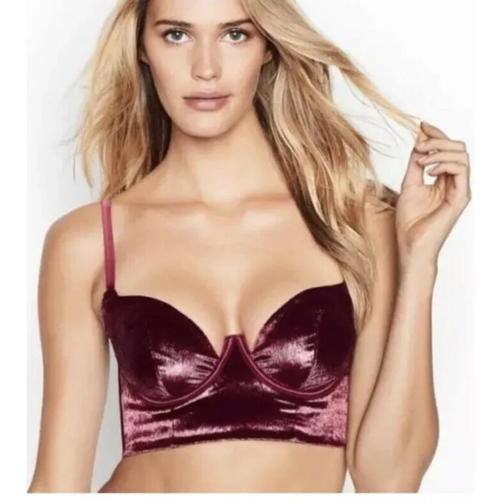 Victoria's Secret Very Sexy Shimmer Long Line Balconet Bra ~ Women's Size 32D - Picture 2 of 4